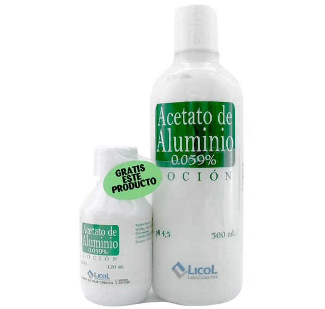 Acetato De Aluminio 500 Ml Gratis 120 Ml