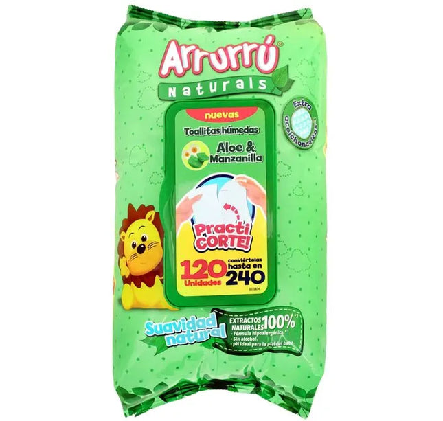 Toallitas Arrurru Aloe Practicorte 120 Ud