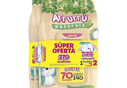 Toallitas Arrurru Avena Practicorte 70 Unidades