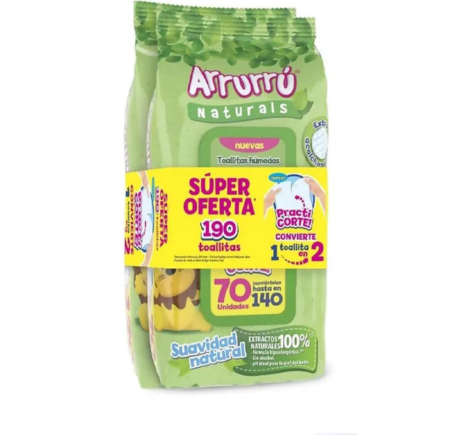 Toallitas Arrurru Aloe  Pack 190 Und