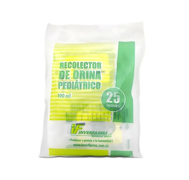 Bolsa Recolectora de Orina Pediátrica 100Ml 25 Und Inverfarma