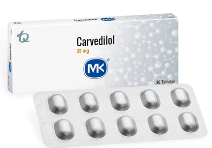 Carvedilol 25 Mg 30 Tabletas Mk