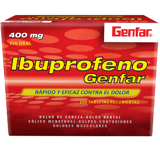 Ibuprofeno 400 Mg 100 Tabletas Gf