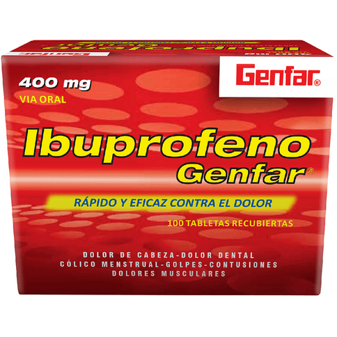 Ibuprofeno 400 Mg 100 Tabletas Gf