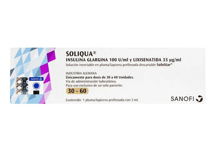 Soliqua 30-60 Lapicero 3Ml