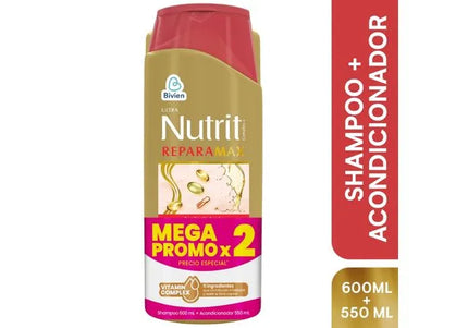 Champoo Nutrit Reparamax 600Ml + Acondicionador 550Ml