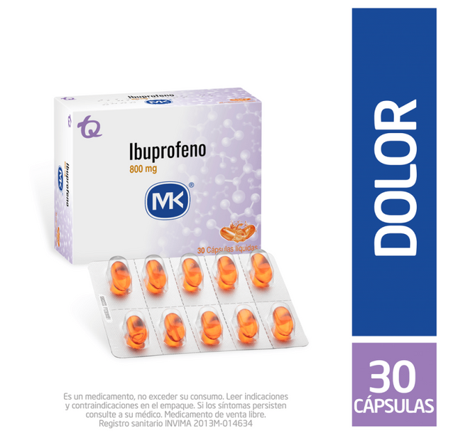 IBUPROFENO 800 MG 30 CAPSULAS BLANDAS MK