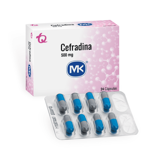 Cefradina 500 Mg 24 Capsulas Mk