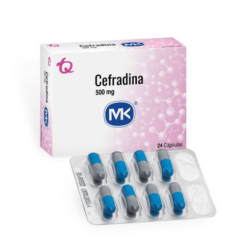 Cefradina 500 Mg 24 Capsulas Mk