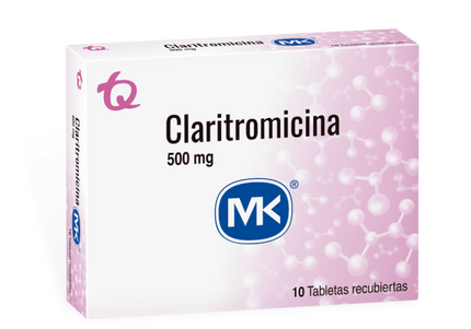 Claritromicina 500 Mg 10 Tabletas Mk