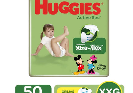 Pañales Huggies Active Sec Etapa 5 Xxg 50 Und