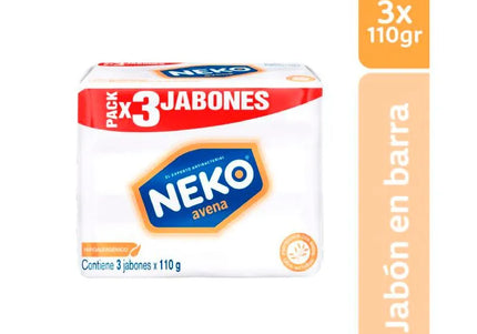 3 Jabón Antibacterial Neko Avena 110Grs