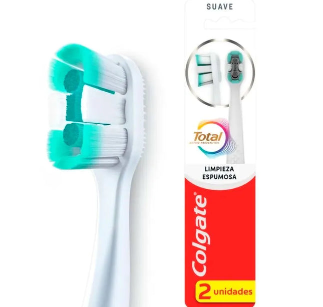 2 Cepillo Colgate Total Limpieza Espum Suave