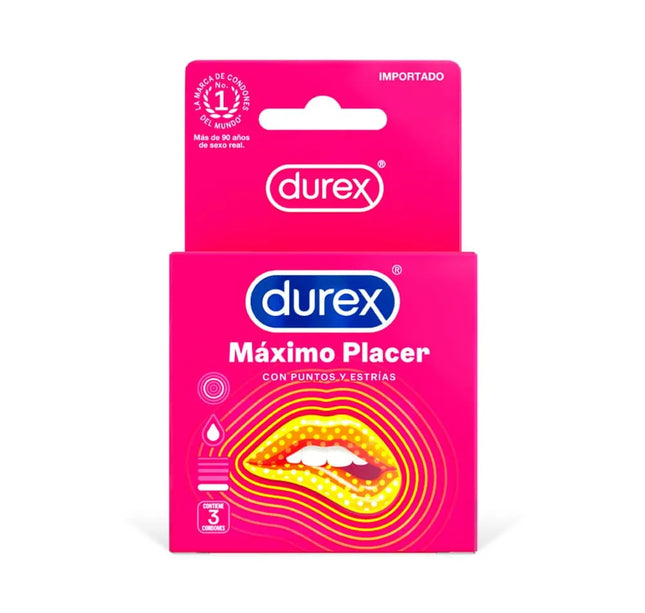 Preservat.Durex Maximo Placer 3 Unidades