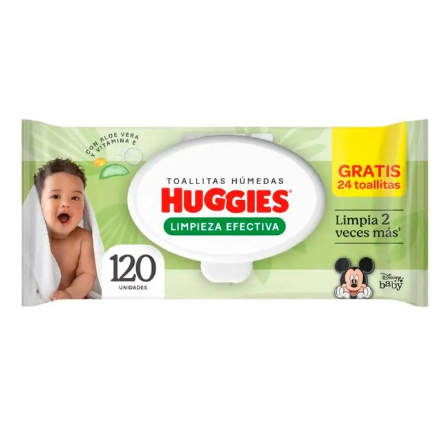 Toallitas Huggies Limpieza Efectiva Pague 96 Lleve 120 Unidades