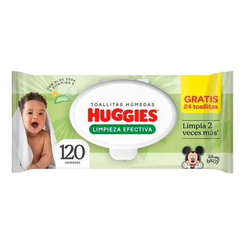 Toallitas Huggies Limpieza Efectiva Pague 96 Lleve 120 Unidades