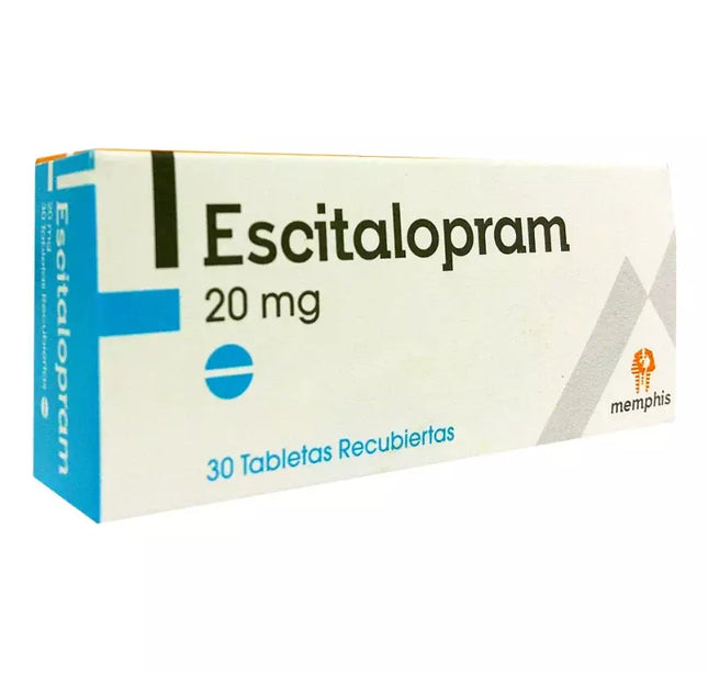 Escitalopram 20 Mg 30 Tabletas Recubiertas