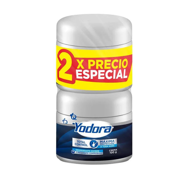 2 Desodorante Yodora Crema Total Control 100Gr