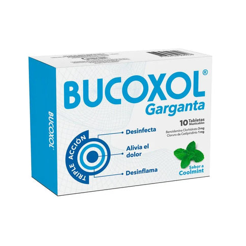 Bucoxol Triple Accion Coolmint 10 Tbs