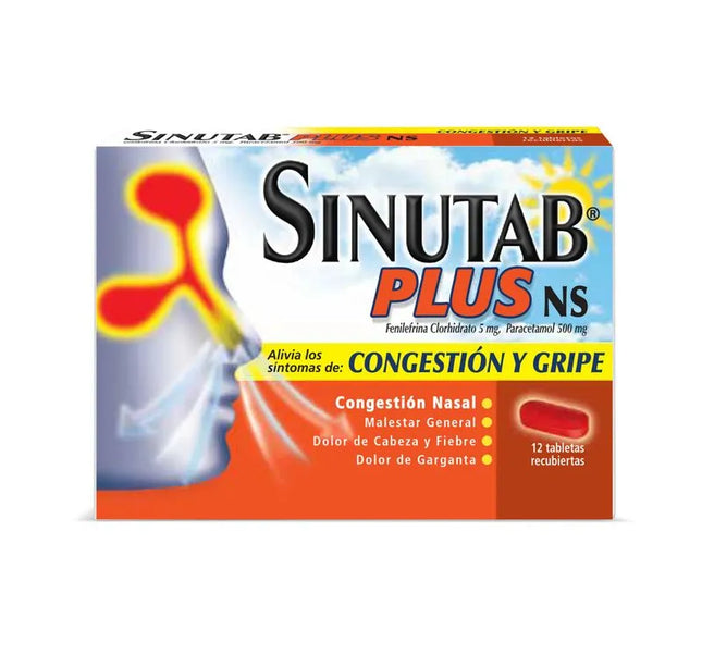 SINUTAB PLUS NS 12 TABLETAS