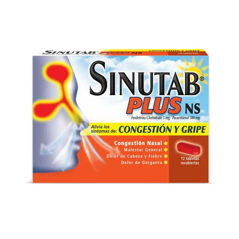SINUTAB PLUS NS 12 TABLETAS