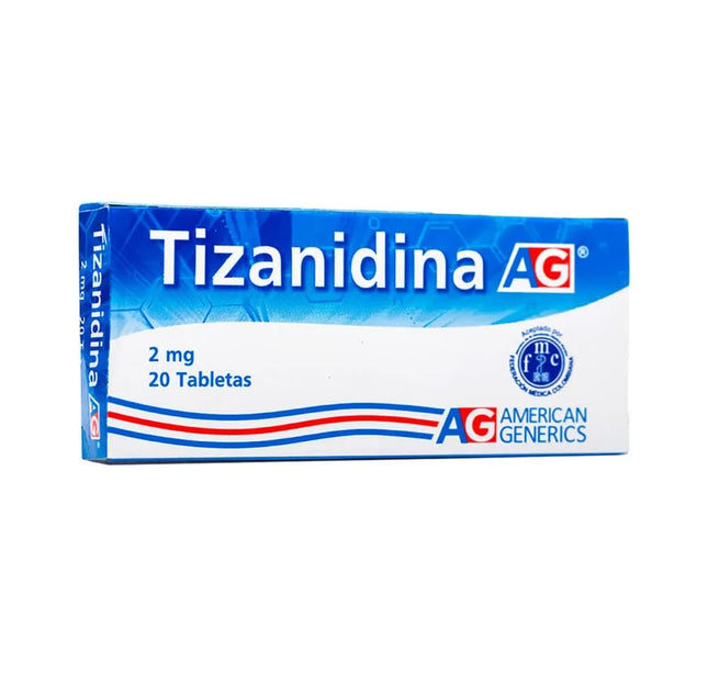 Tizanidina 2 Mg 20 Tabletas Ag