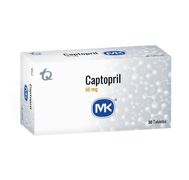 Captopril 50 Mg 30 Tabletas Mk