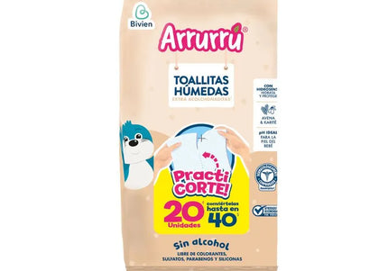 Toallitas Humedas Arrurru Avena 20 Unidades