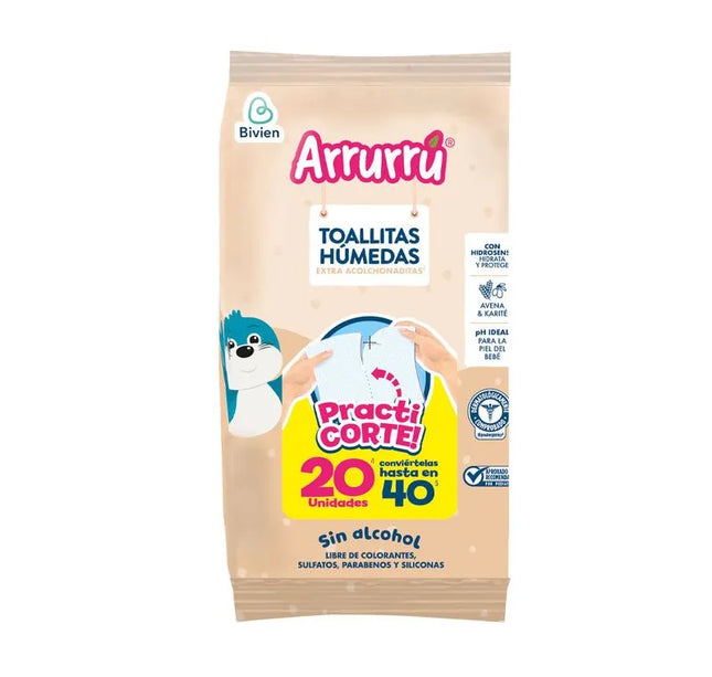 Toallitas Humedas Arrurru Avena 20 Unidades