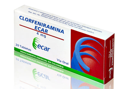 Clorfeniramina 4 Mg 20 Tabletas Ecar