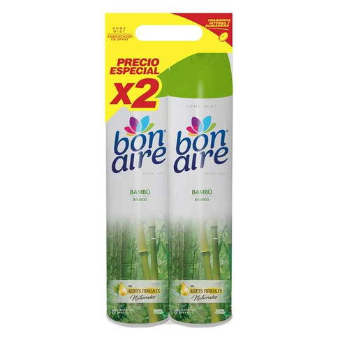 2 Ambientador Bonaire Spray Bambu 400 Ml