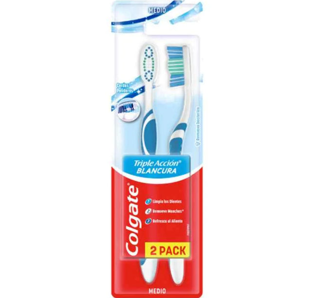 2 Cepillo Colgate Triple Accion Blancura Pac
