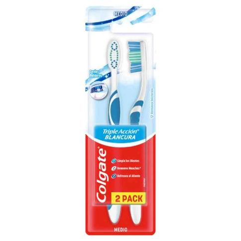 2 Cepillo Colgate Triple Accion Blancura Pac