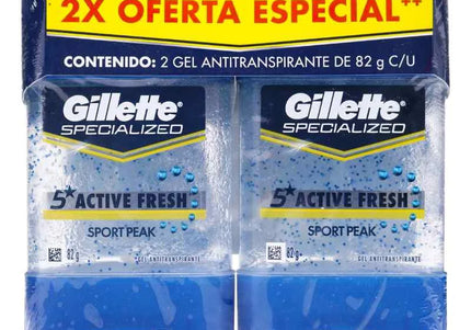 2 Desodorante Gillette Gel Sport Peak 82 Gr