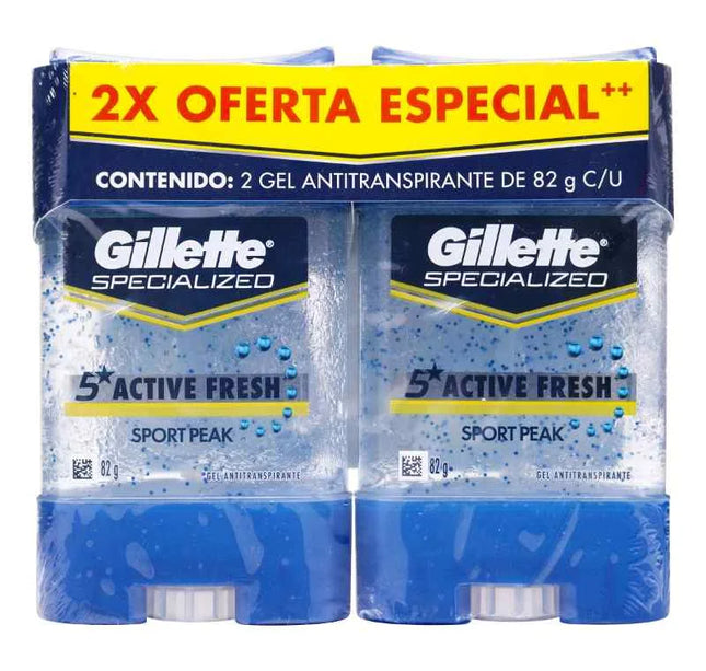2 Desodorante Gillette Gel Sport Peak 82 Gr