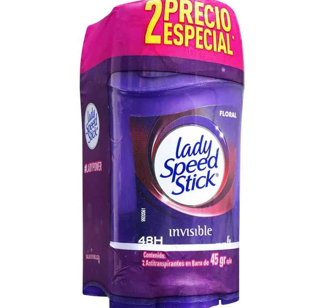 2 Desodorante Lady Barra Invisible Floral 45Gr