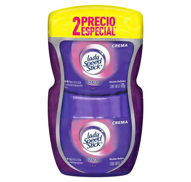 2 Desodorante Lady Speed Talc Crema 100 Gr