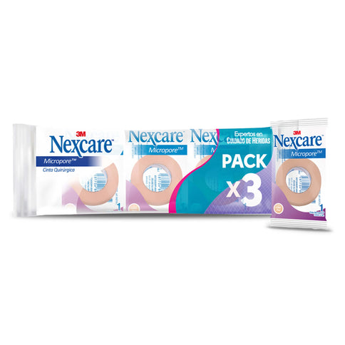 Micropore Piel 3M 12X3 (1/2Pul) Pack X 3