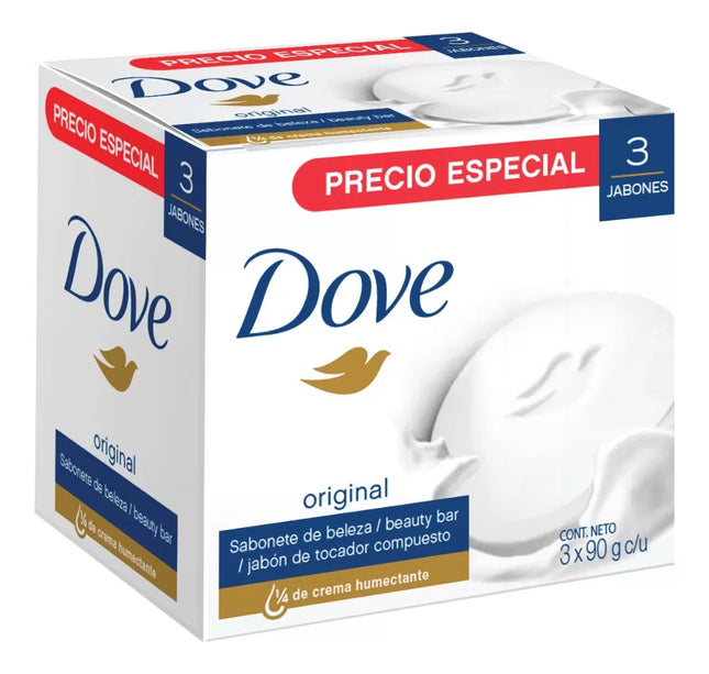 3 Jabón Dove Blanco 90 Gr