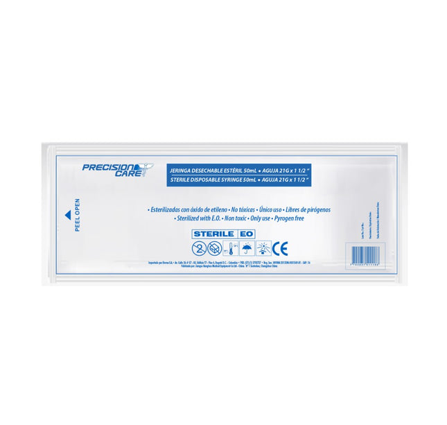 Jeringa 3P 50 Ml Care Aguja Precisión Eterna