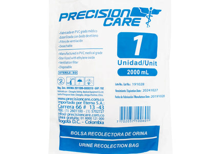 Bolsa Recolectora De Orina 2000 Ml Eterna