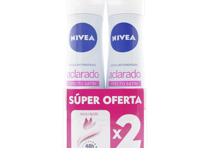 2 Desodorante Nivea Spray Aclarante Efecto Satin 150Ml