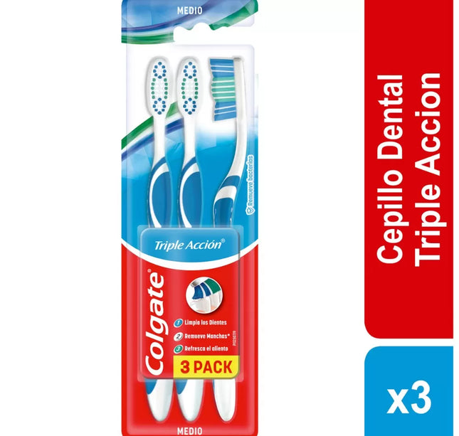 3 Cepillo Colgate Triple Acción Medio Em. Ec
