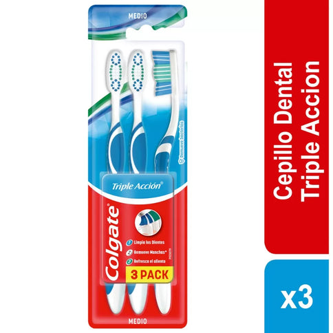3 Cepillo Colgate Triple Acción Medio Em. Ec