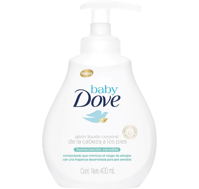 Jabón Dove Baby Liquido Humentante Sensible 400Ml
