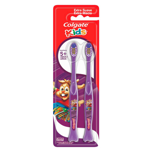 2 Cepillo Colgate Kids Extra Suave 5+