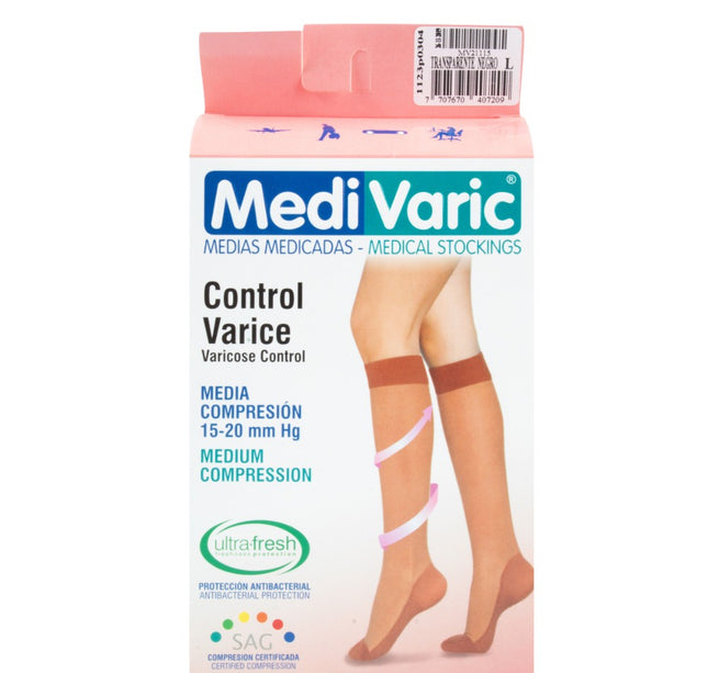 Media Mediv Rodilla.L Negro Media Compresion.Nti