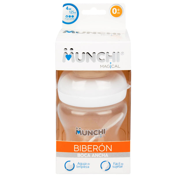 Biberon Munchi Magical Boca Ancha Flujo Lento 4 Oz