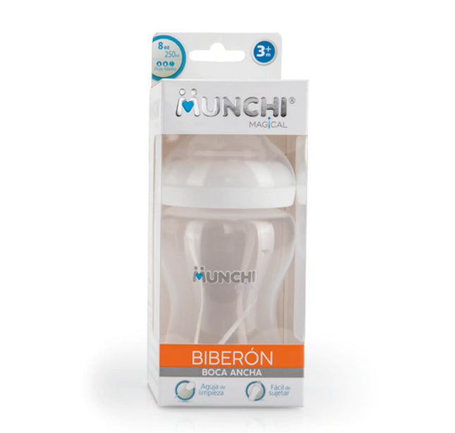 Biberon Munchi Magical Boca Ancha Flujo Medio 8 Oz