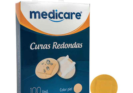 Curas Medicare Redondas Color Piel 100 Unidades